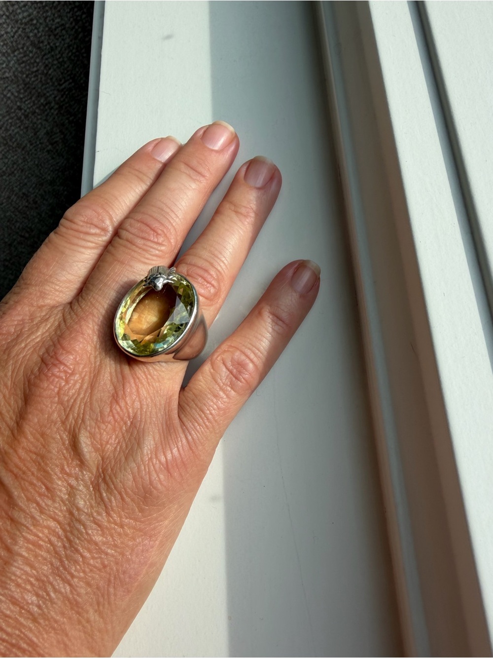 Stephen Dweck Sterling Silver citrine Statement Ring - Picture 6 of 8